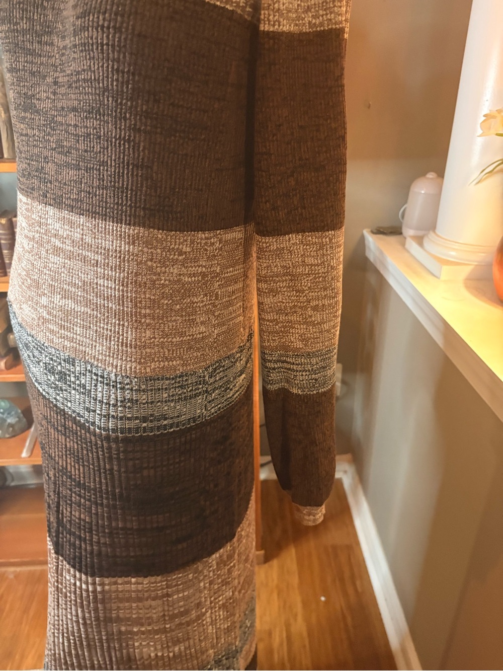 Treasure & Bond Brown and Cream Striped Knit Sweater Dress - Picture 5 of 7